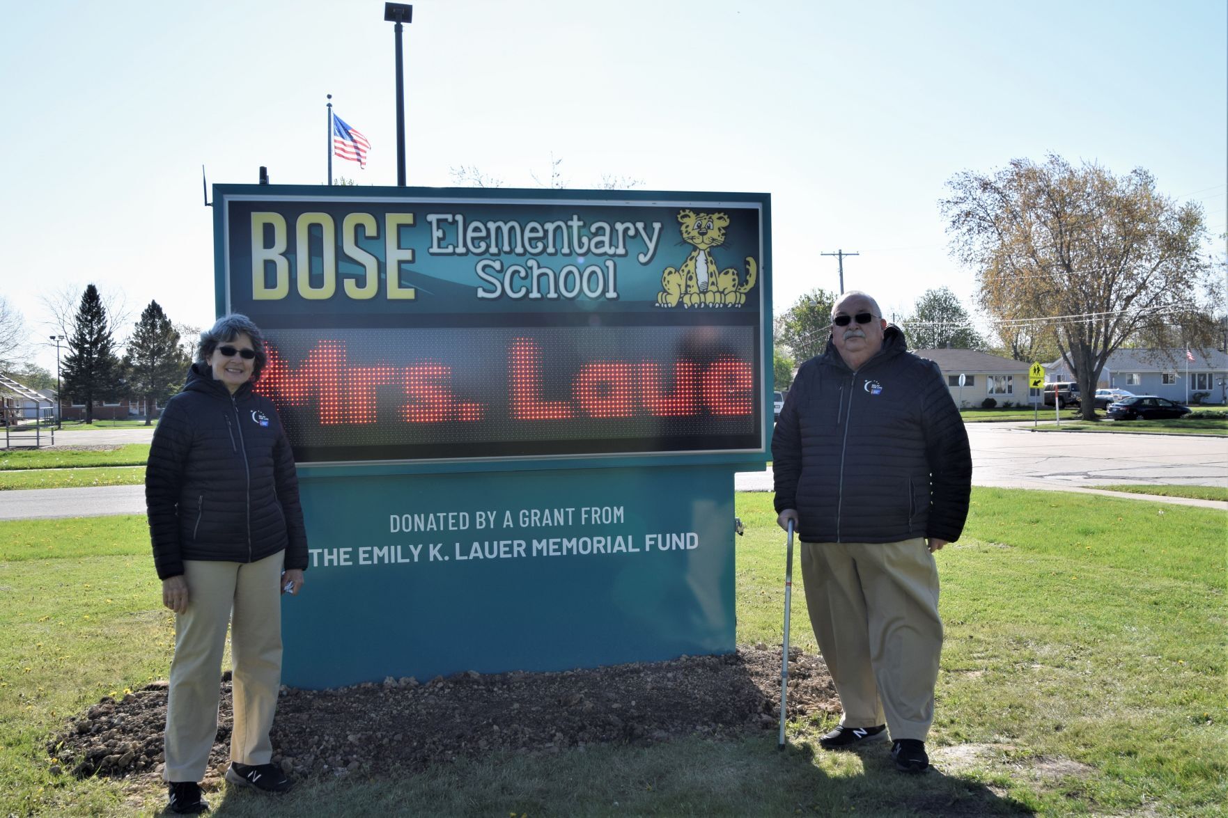 Bose Elementary School sign donation